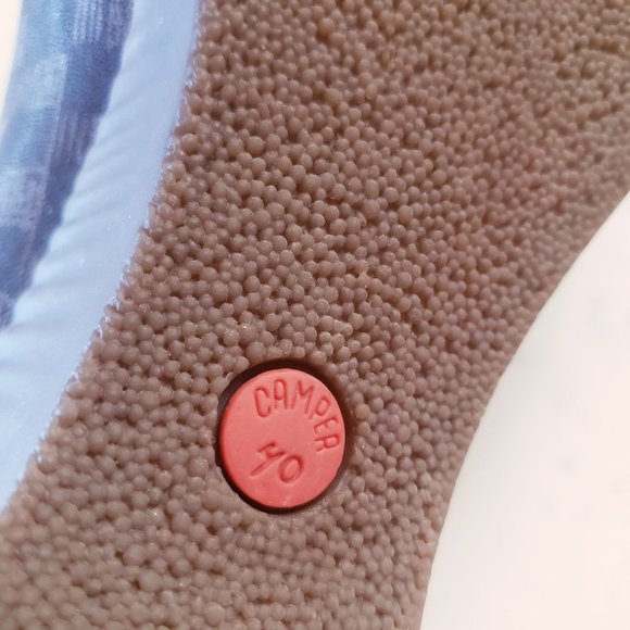 Camper Mary Jane heels size 40 wedge navy/brown checkered print, leather. - Picture 7 of 11